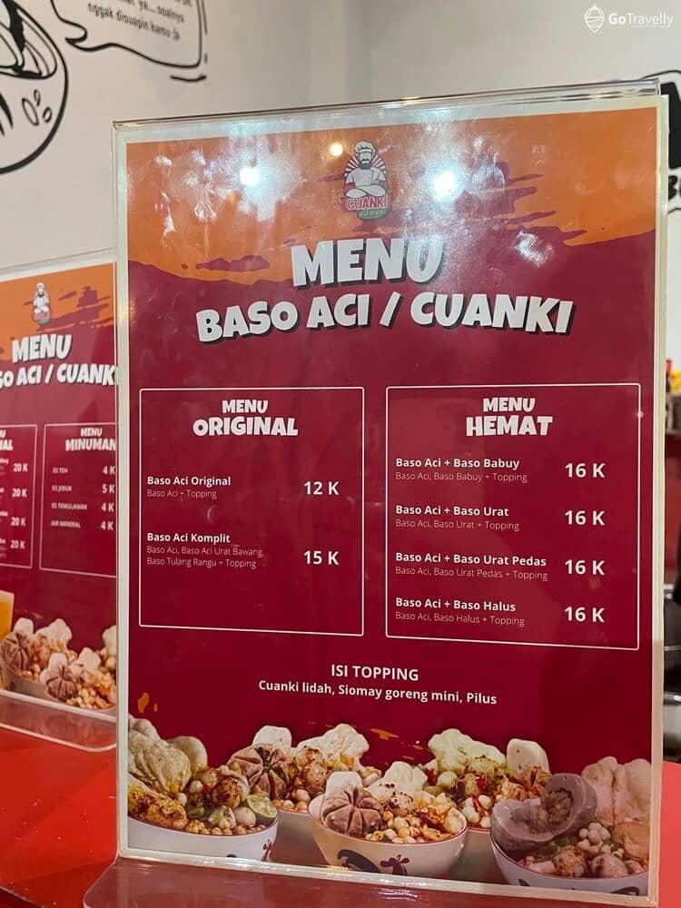 menu favorit di  Cuanki Cep Bewok